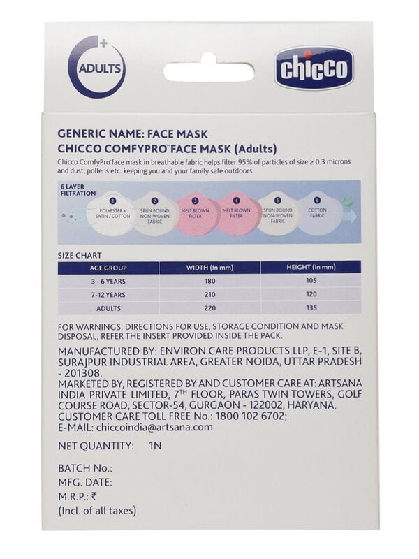 CHICCO COMFYPRO FACE MASK ADULT 1 PC image number 5